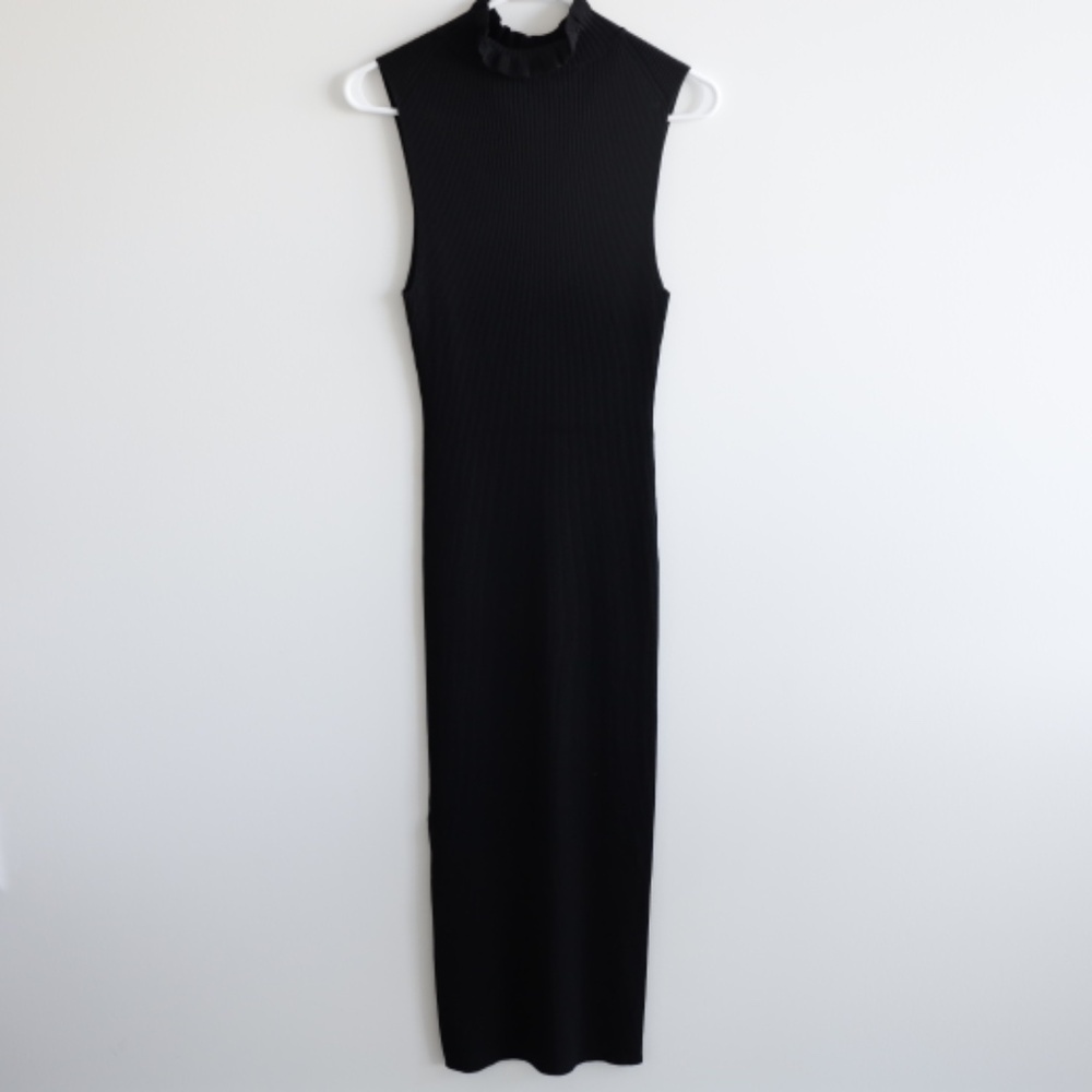 Theory Hedrisa Lustrate Ribbed-Knit Mock-Neck Dress - Picture 2 of 8